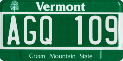 VT license plate AGQ109
