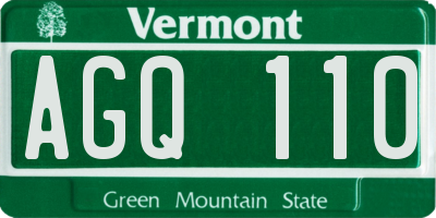 VT license plate AGQ110