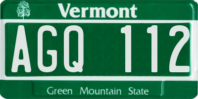 VT license plate AGQ112