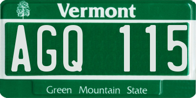 VT license plate AGQ115