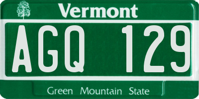 VT license plate AGQ129