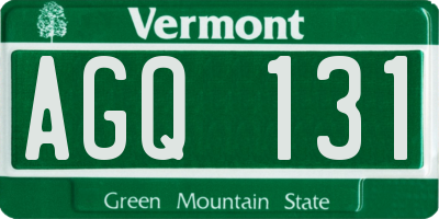 VT license plate AGQ131