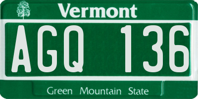 VT license plate AGQ136