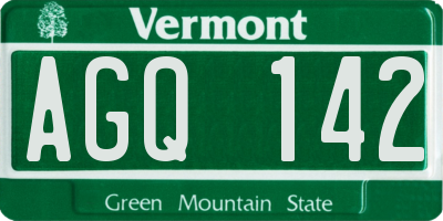 VT license plate AGQ142