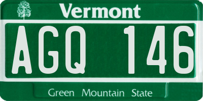 VT license plate AGQ146