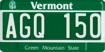 VT license plate AGQ150