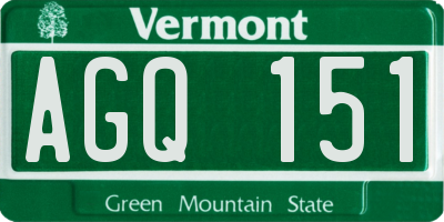 VT license plate AGQ151