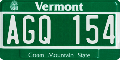 VT license plate AGQ154