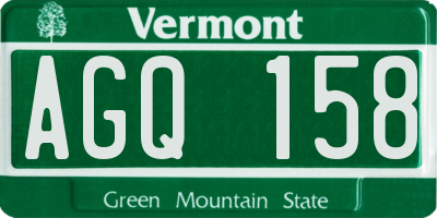 VT license plate AGQ158