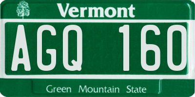 VT license plate AGQ160