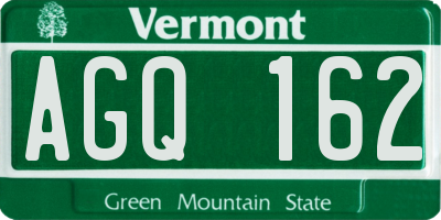 VT license plate AGQ162