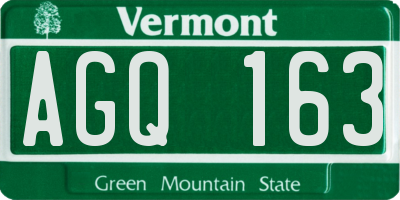 VT license plate AGQ163