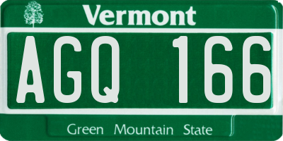 VT license plate AGQ166