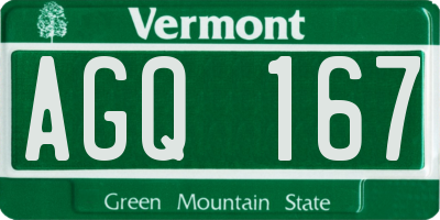 VT license plate AGQ167