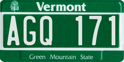 VT license plate AGQ171