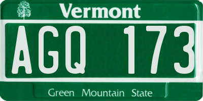 VT license plate AGQ173