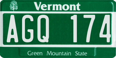 VT license plate AGQ174