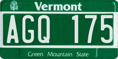 VT license plate AGQ175