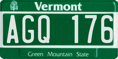 VT license plate AGQ176