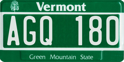 VT license plate AGQ180