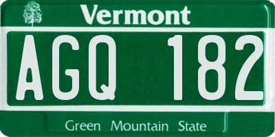 VT license plate AGQ182