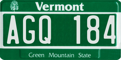 VT license plate AGQ184