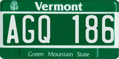 VT license plate AGQ186