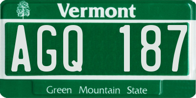 VT license plate AGQ187