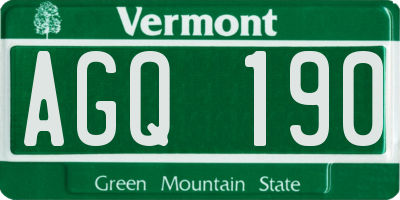 VT license plate AGQ190