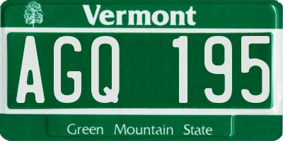 VT license plate AGQ195