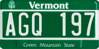 VT license plate AGQ197