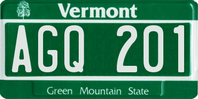 VT license plate AGQ201