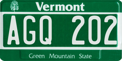 VT license plate AGQ202