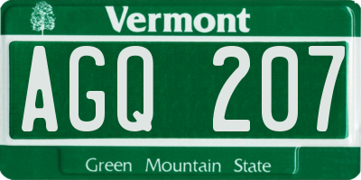 VT license plate AGQ207