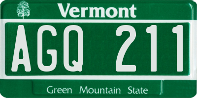 VT license plate AGQ211