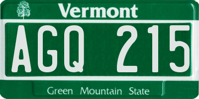 VT license plate AGQ215