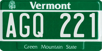 VT license plate AGQ221