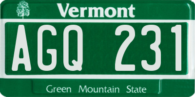 VT license plate AGQ231
