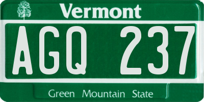 VT license plate AGQ237