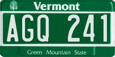 VT license plate AGQ241