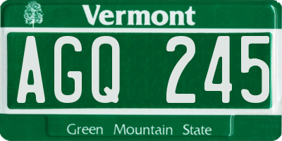 VT license plate AGQ245