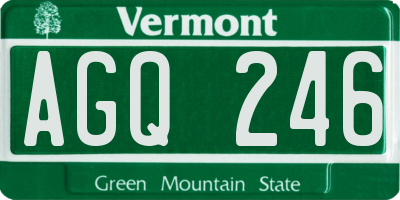 VT license plate AGQ246