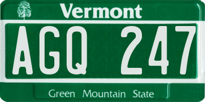 VT license plate AGQ247
