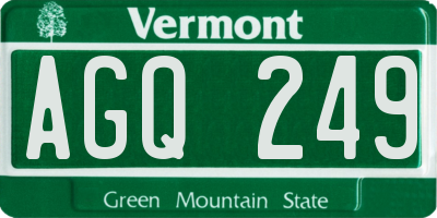 VT license plate AGQ249