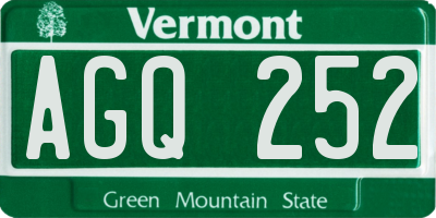 VT license plate AGQ252