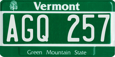 VT license plate AGQ257