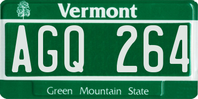 VT license plate AGQ264