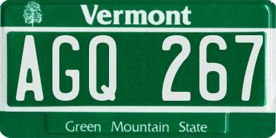 VT license plate AGQ267