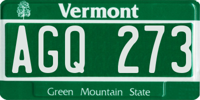 VT license plate AGQ273