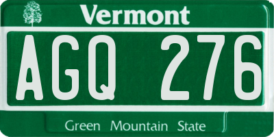 VT license plate AGQ276